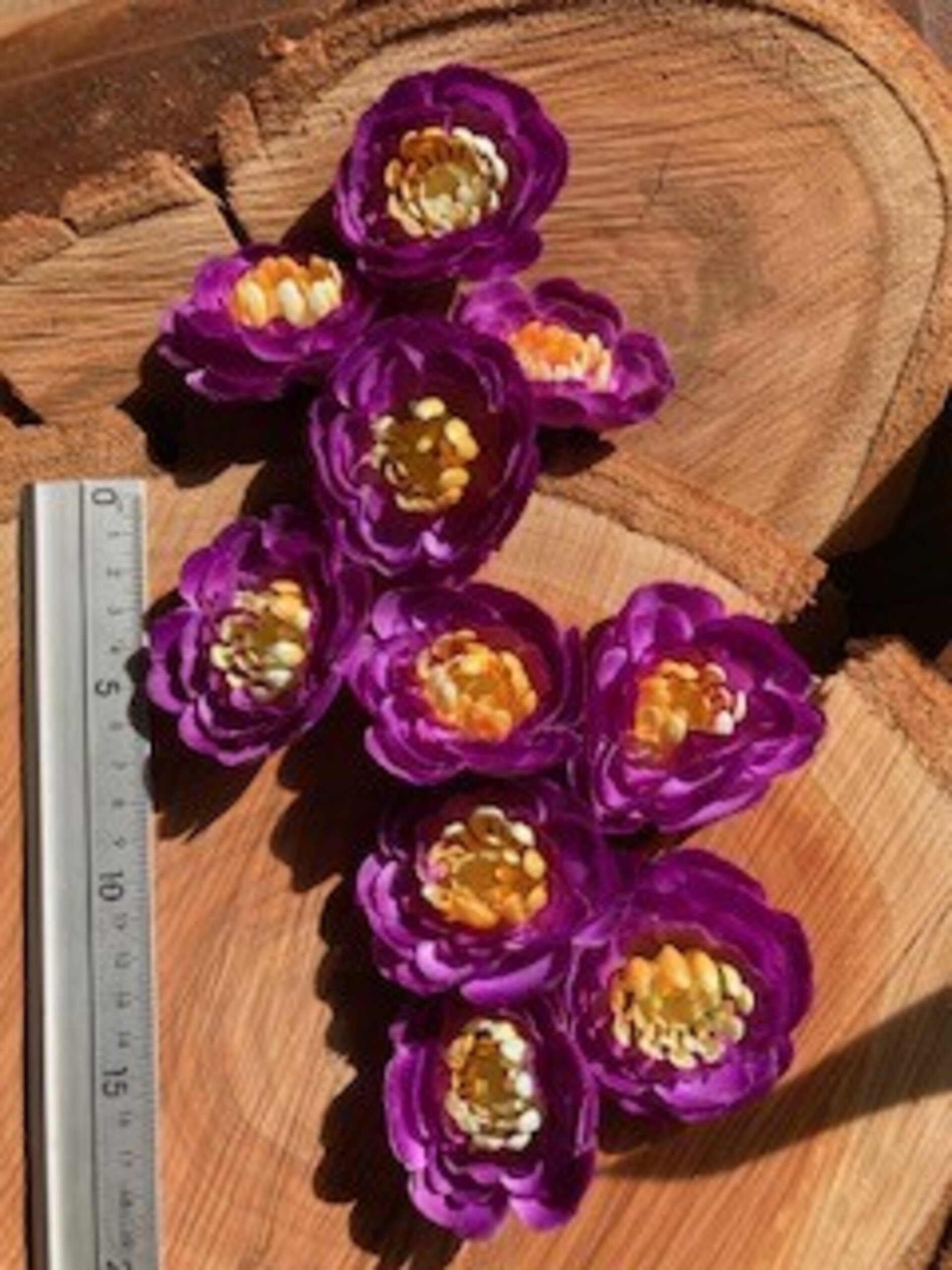 Pack de Flores de Tela Violeta- 10 Unidades - 4