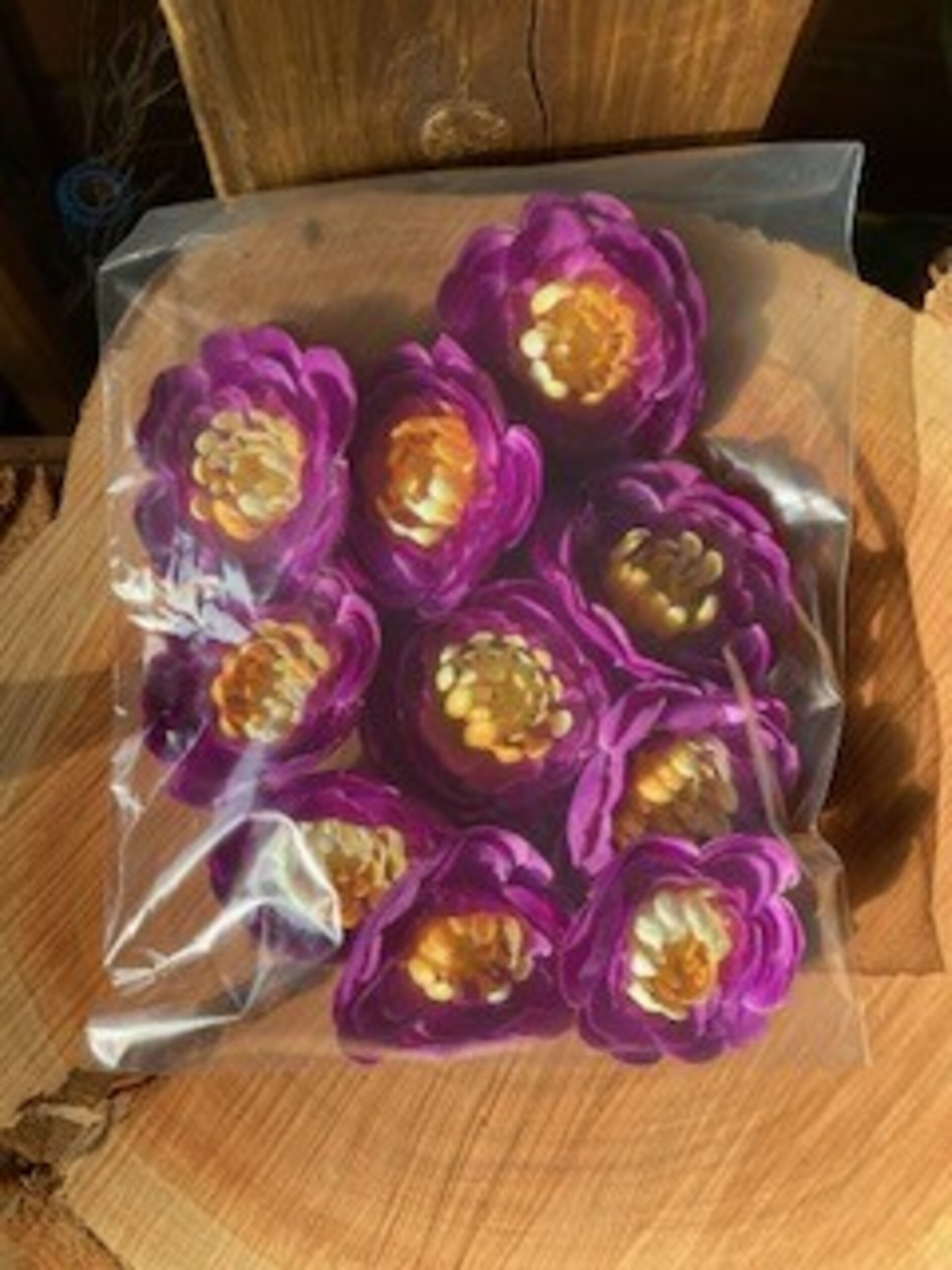 Pack de Flores de Tela Violeta- 10 Unidades - 2